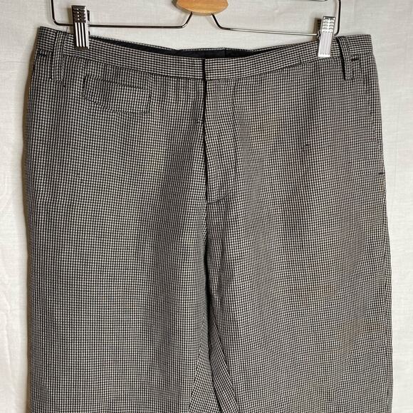 All Saints Women’s puppy tooth wool linen blend trousers 34 cuffed suit pants - Picture 2 of 6